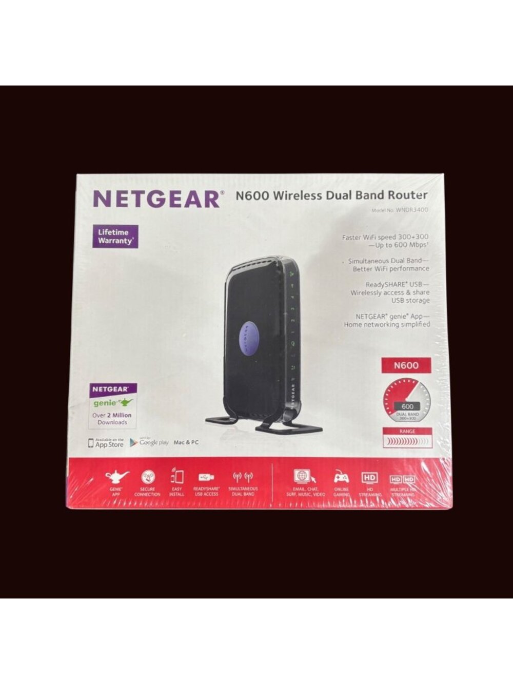Netgear N600 WNDR3400 Dual Band Wireless Router – New Sealed